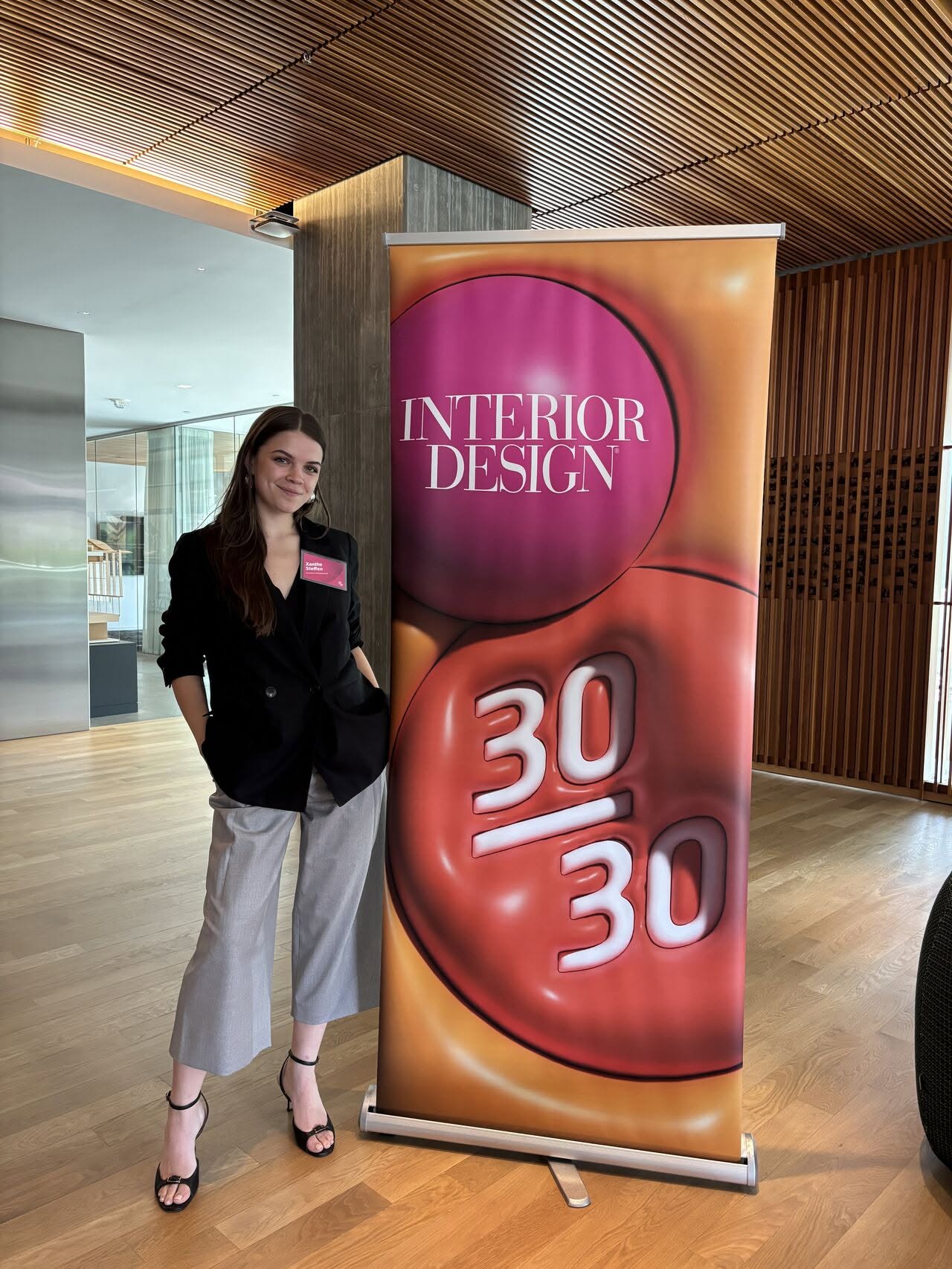 Xanthe at the Interior Design magazine 30/30 event.